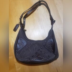 Frankie & Johnnie Vintage Embroidered Brown Shoulder Bag